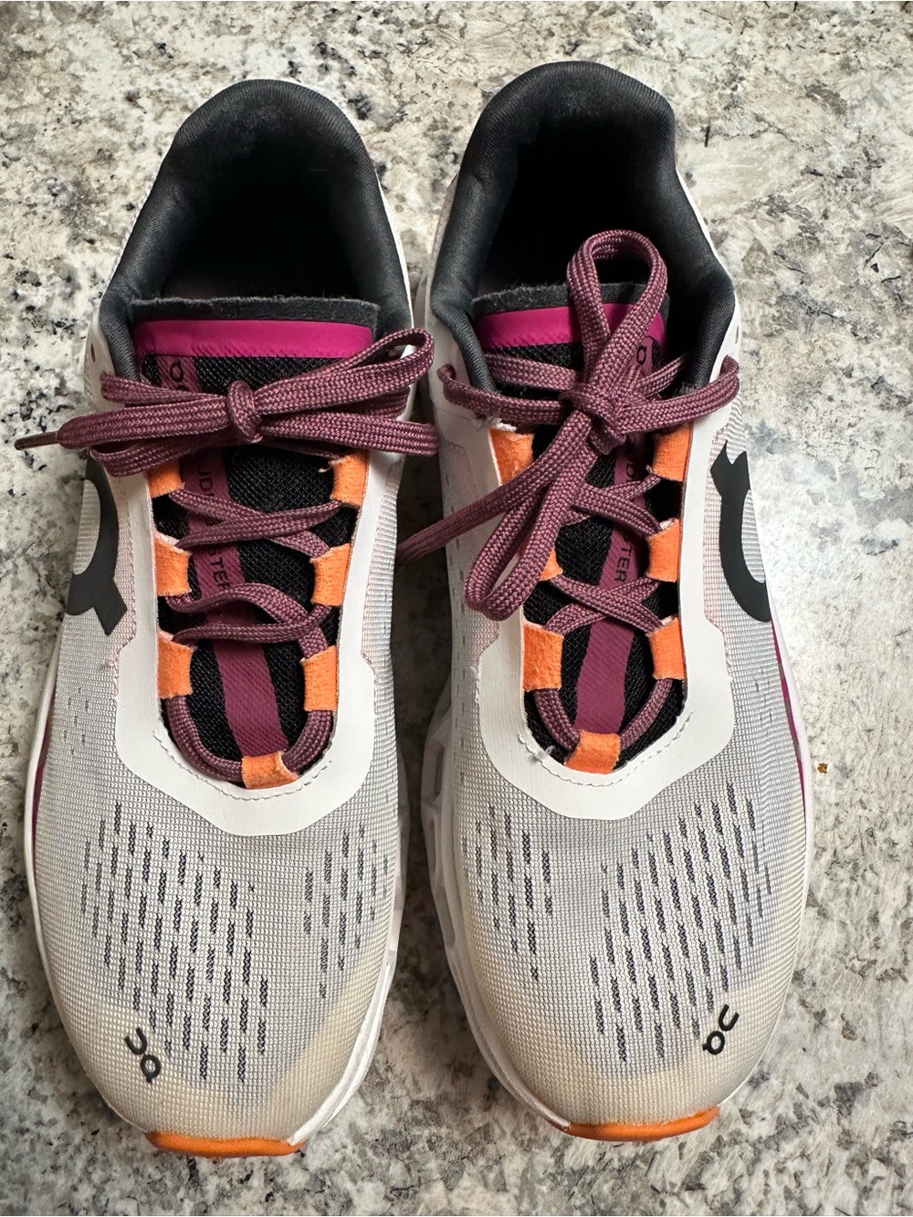 On Running Women's Athletic Shoes - White, Purple, Orange, Black - Picture 2 of 6